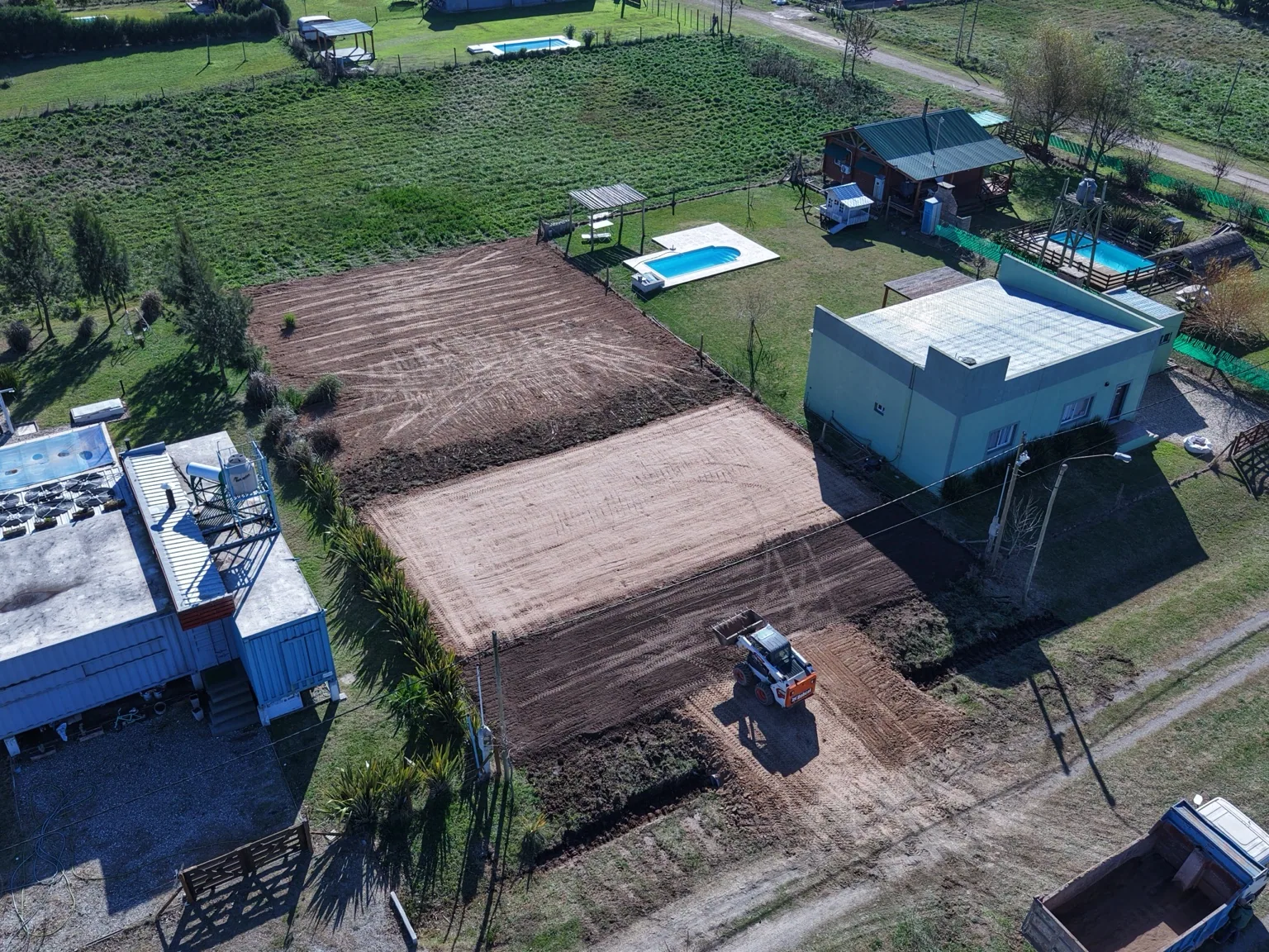 Preparación de suelo vista desde dron